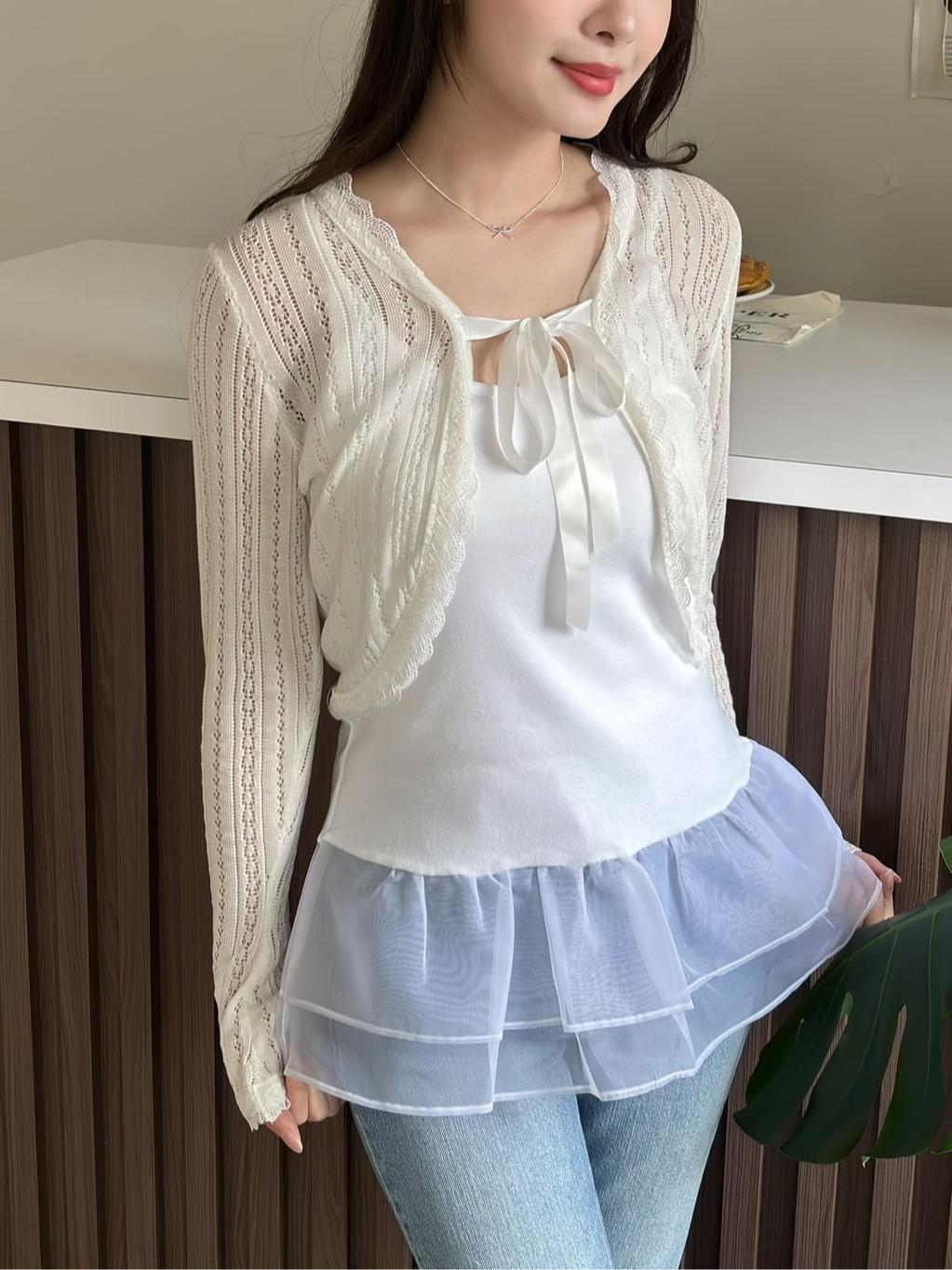 CLMA♡｜🇰🇷Korea 漂亮緞帶短版小外套