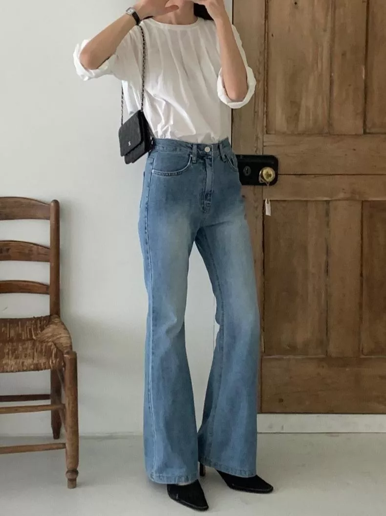 CLMA♡｜🇰🇷Korea 春夏版高腰喇叭長腿牛仔褲