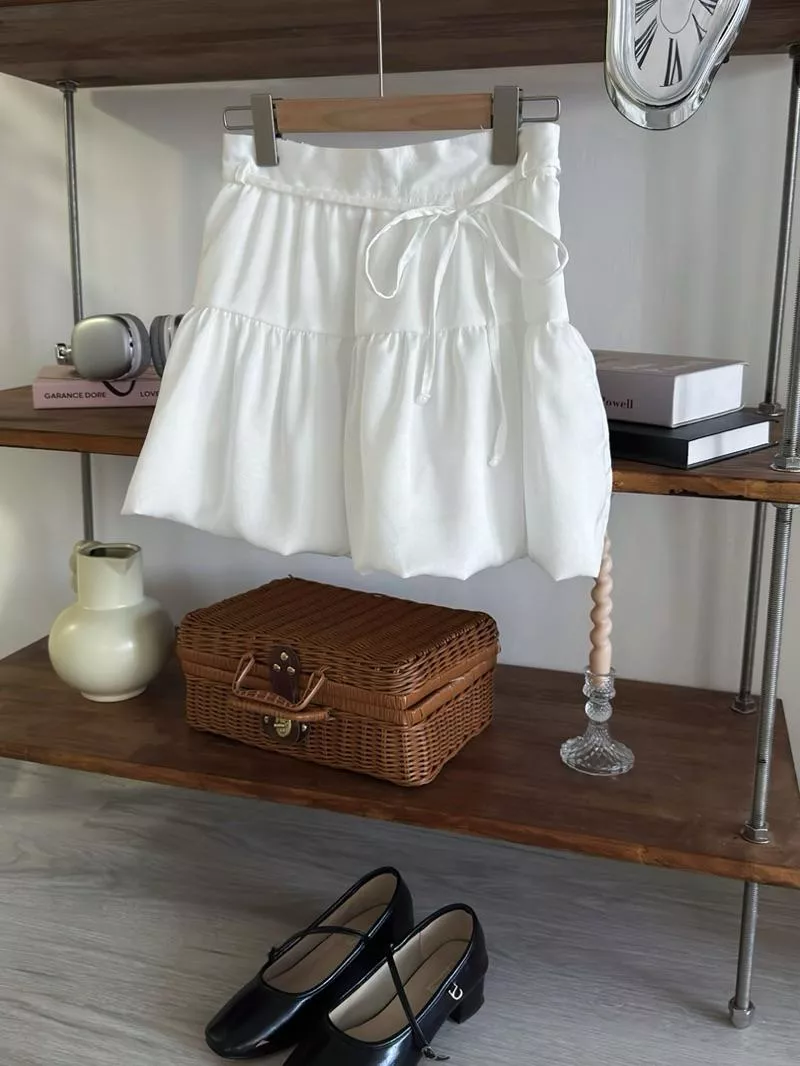 CLMA♡｜🇰🇷Korea 澎澎反摺抽繩鬆緊小短裙