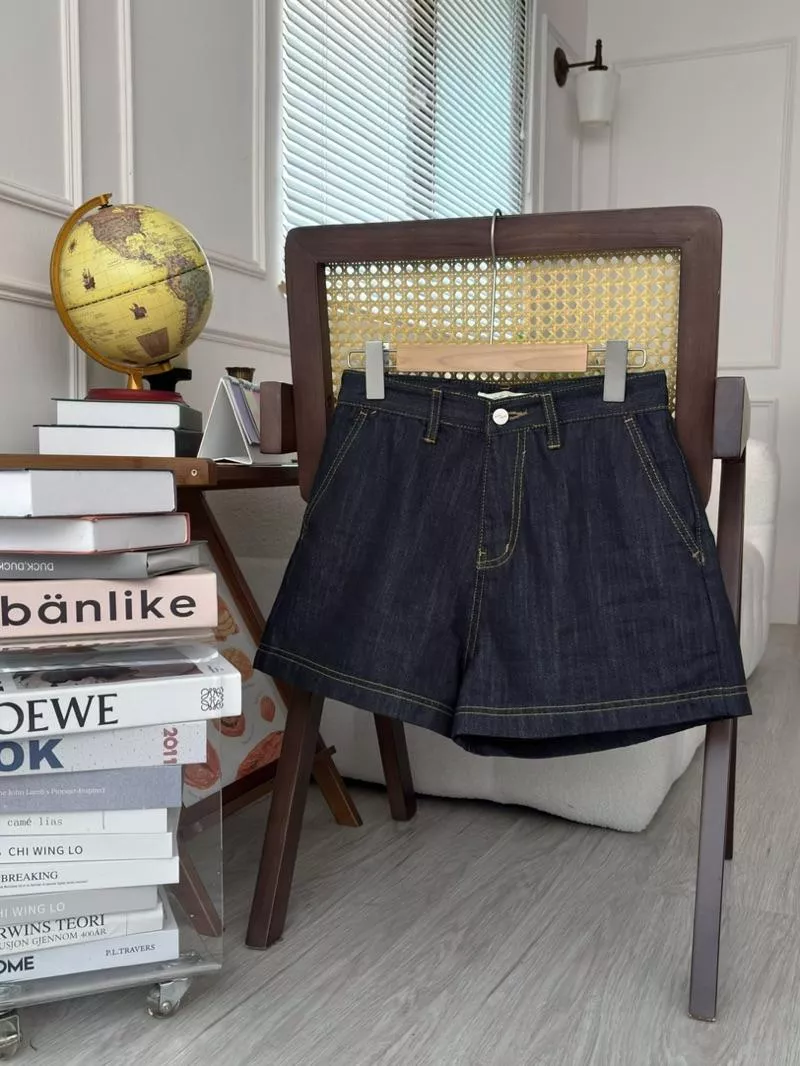 CLMA♡｜🇰🇷Korea 復古車縫高腰牛仔短褲