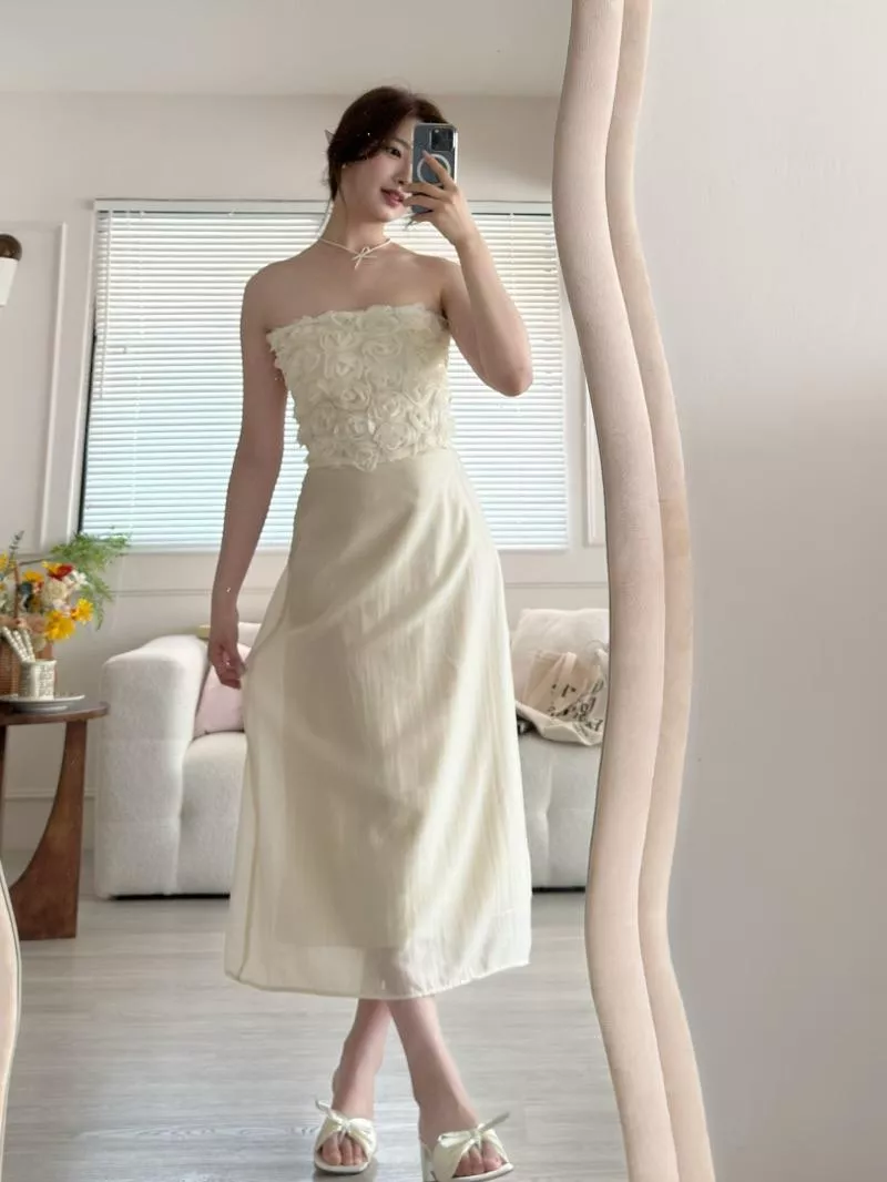 CLMA♡｜🇰🇷Korea 絲滑雙層緞面後鬆緊長裙