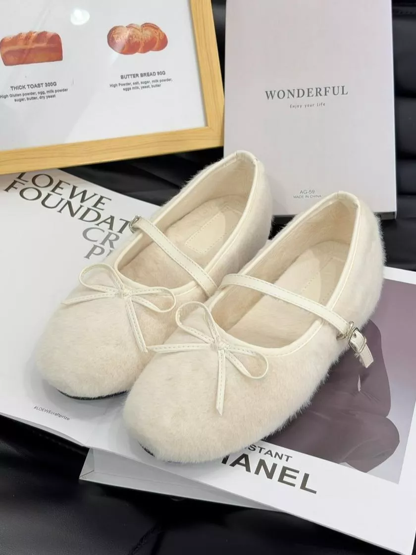 CLMA♡｜溫暖毛絨蝴蝶結瑪麗珍鞋