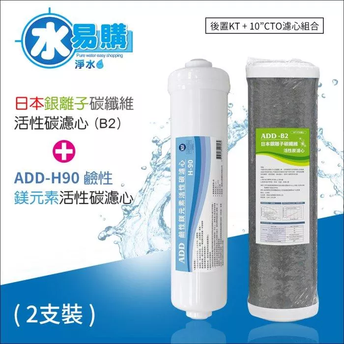 ▎591/191 系列RO用 ▎ADD-B2日本銀離子碳纖維活性碳濾心+ ADD H-90鹼性鎂元素活性碳濾心(591、191系列專用一年份濾心)【水易購淨水 新竹+竹北店】