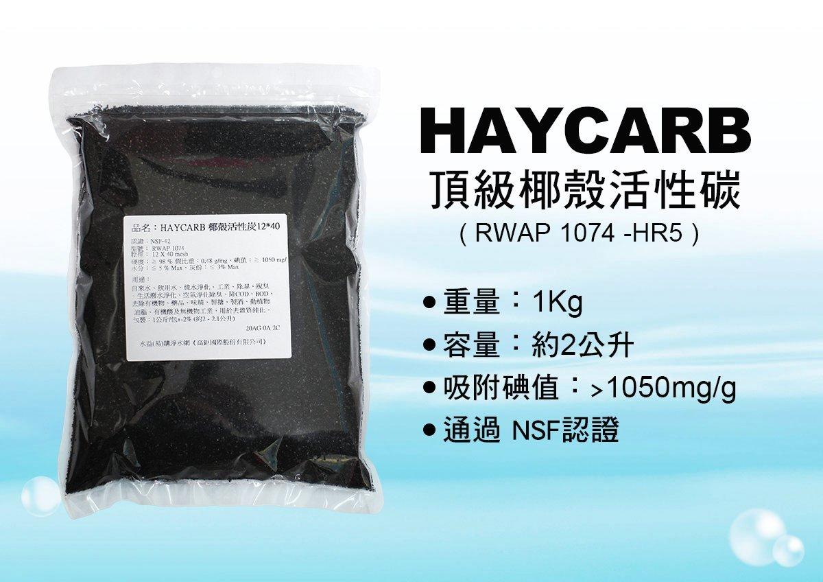 【水易購淨水新竹店】HAYCARB 頂級椰殼活性炭-RWAP 1074型(HR5) NSF認證 《一公斤裝 =2公升》