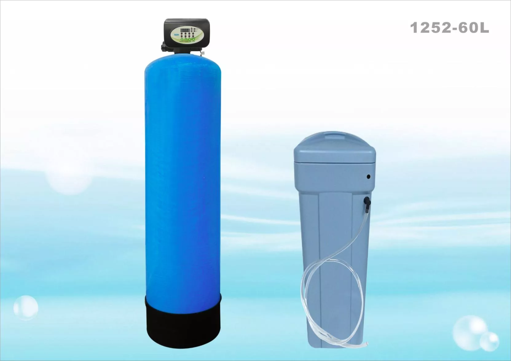 ADD-60全自動樹脂軟水器軟化器/1252-60L(含鹽桶)/ 除水垢/除石灰質/除重金屬/除鐵/除錳水易購新竹+竹北店