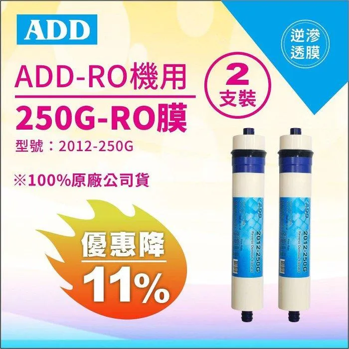 ADD-250G RO膜 2012型 250加侖(RO直輸型用)NSF-58認證【水易購淨水新竹+竹北店】