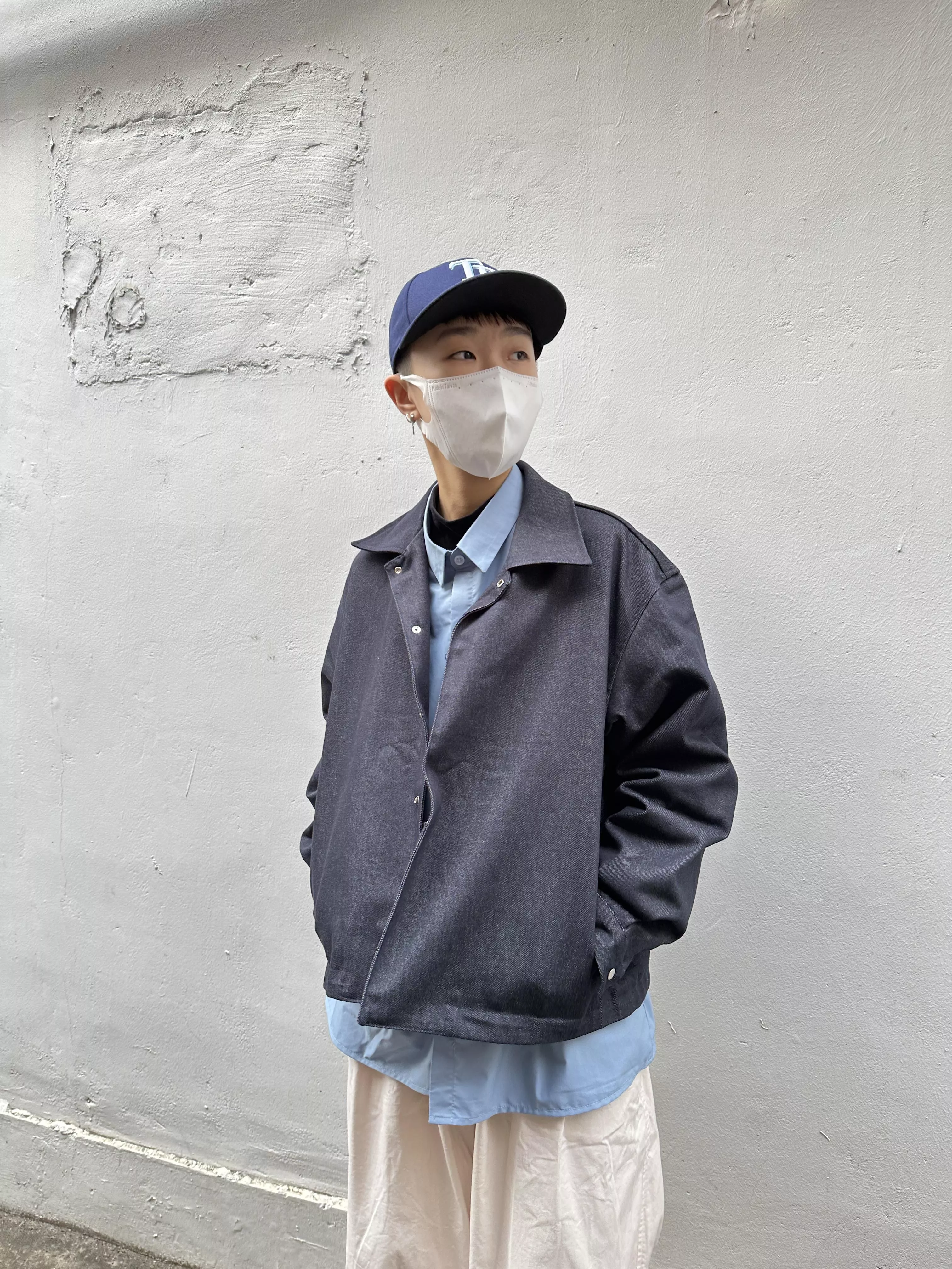 Korea 無印風丹寧挺版外套