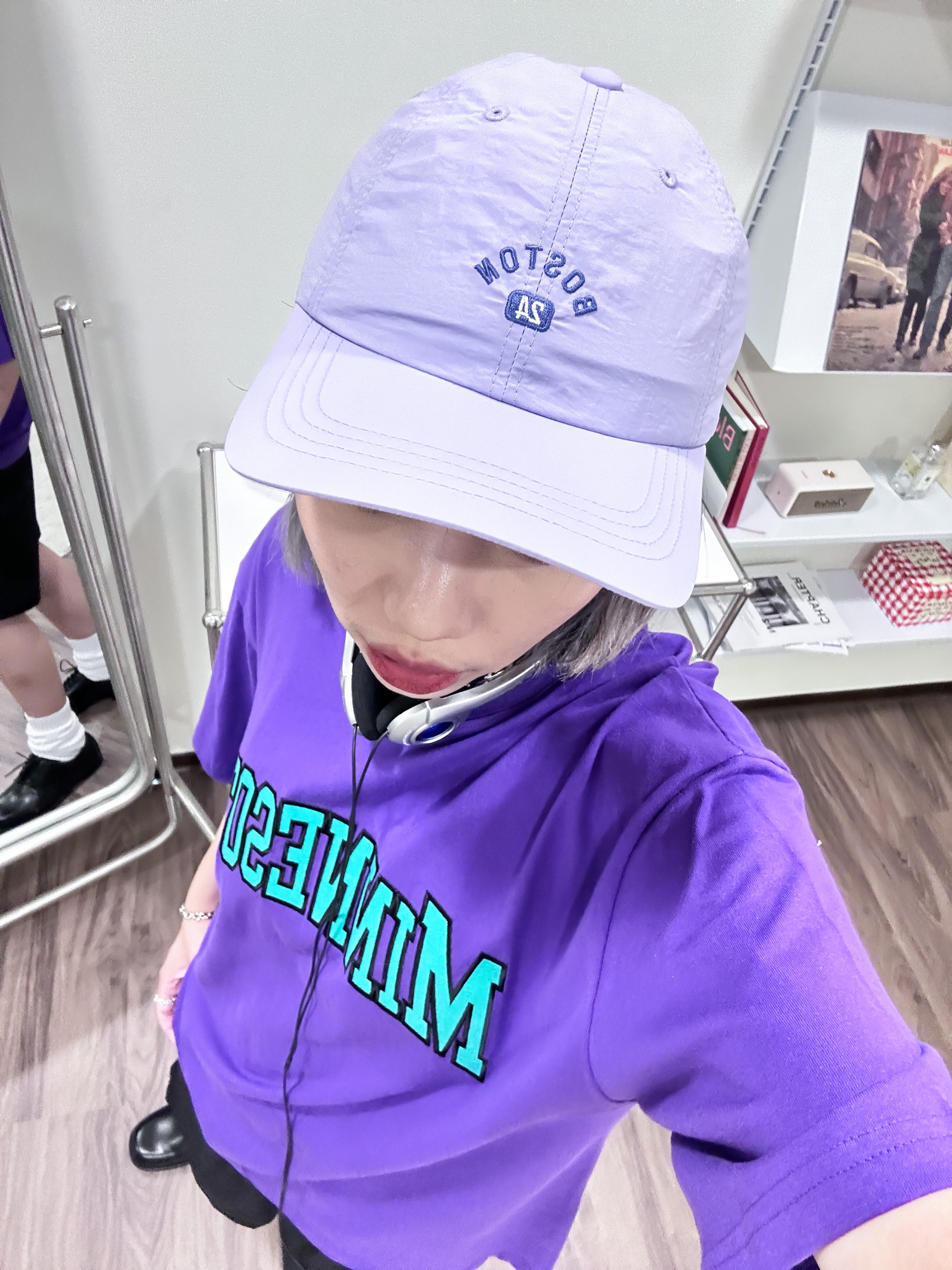 Korea 數碼薰衣草尼龍抽繩鴨舌帽