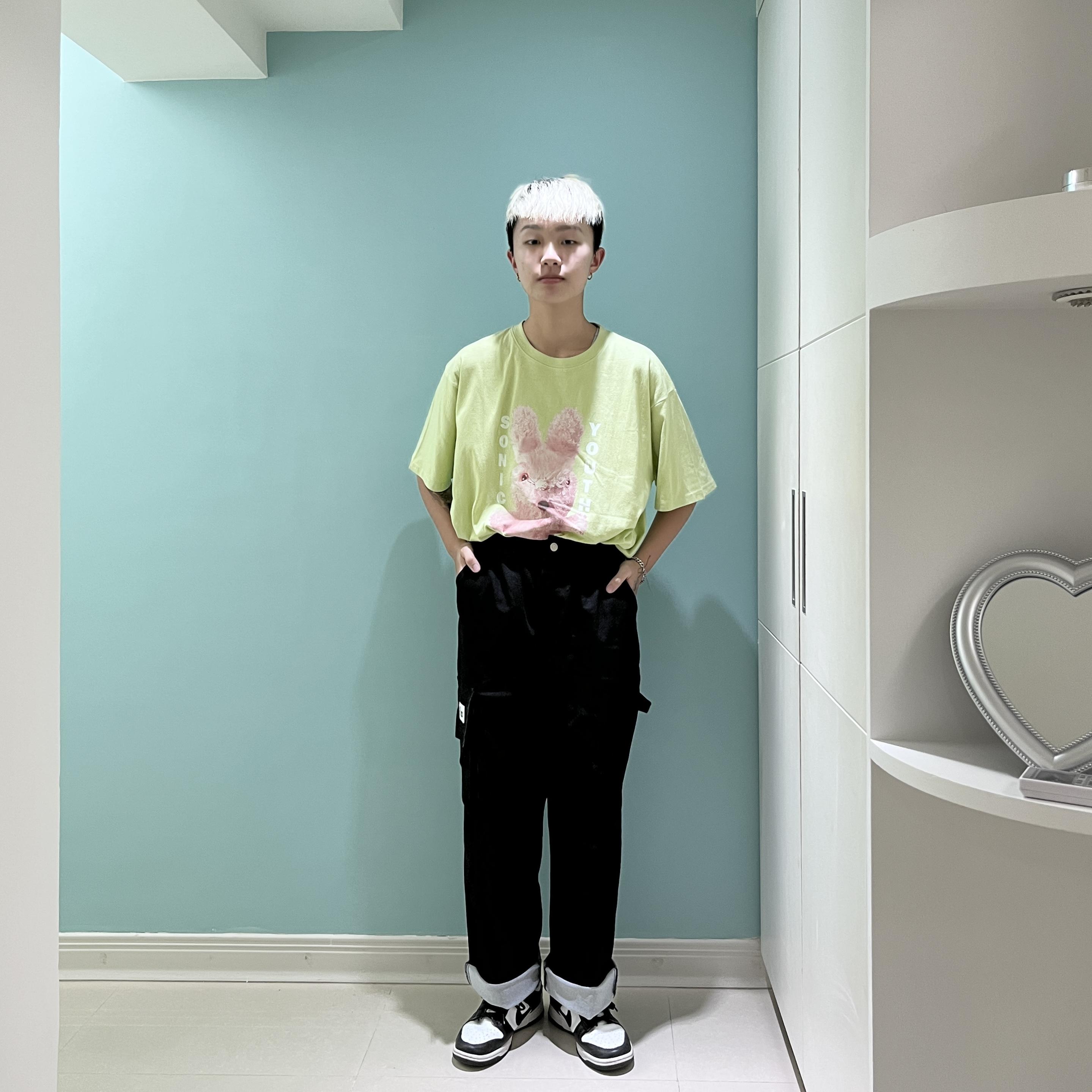 ☆ʀᴏ ᴍᴀᴅᴇ☆ 因佩爾頓貼標口袋畫家褲