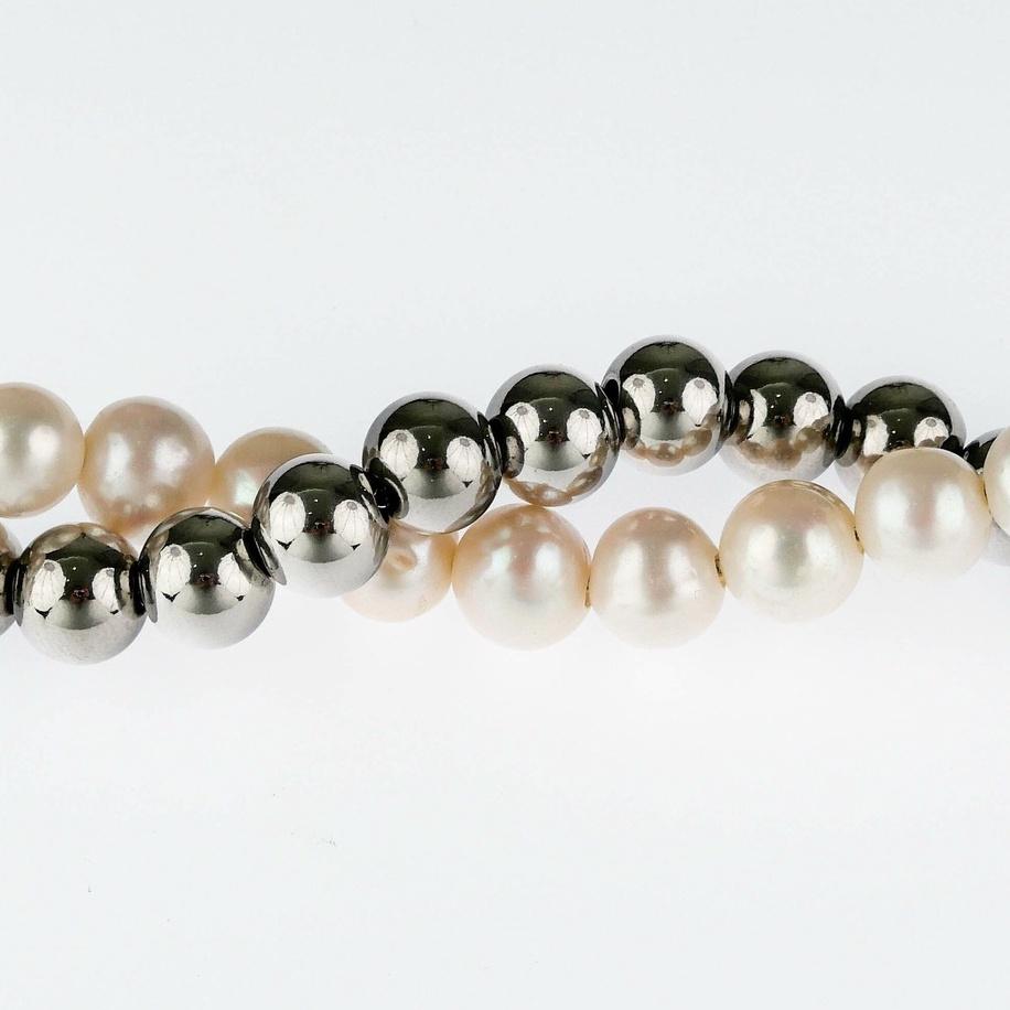 Tommy&Anson accessories  Silver Pearls系列手鏈/316鈦鋼/10mm天然淡水珍珠