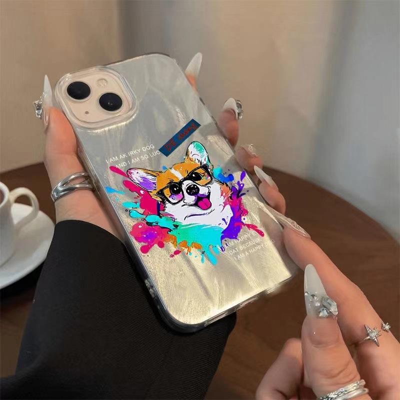 羽紗殼水彩墨柯基手機殼