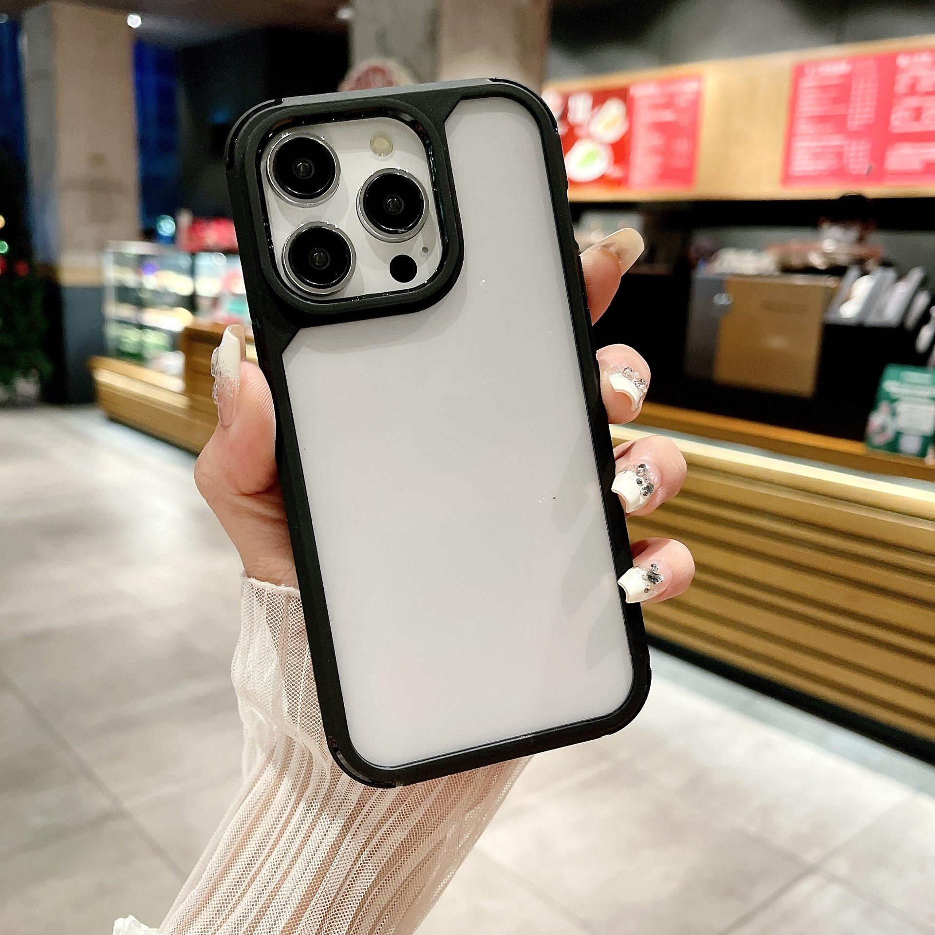 💎金甲亞克力簡約純色 iPhone 手機殼💎