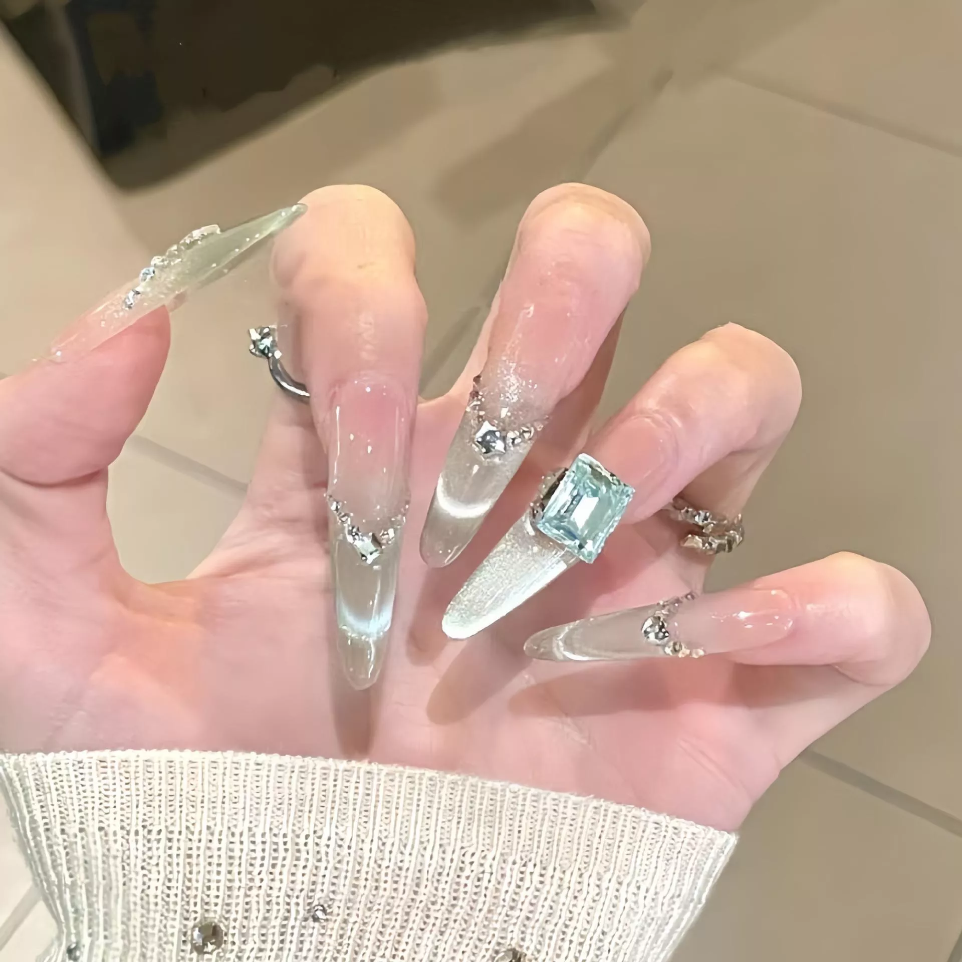 💎【爆閃薄荷貓眼穿戴甲】💎