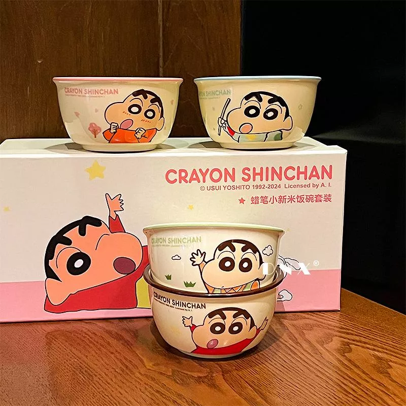🎁 蠟筆小新米飯碗四件組（附禮盒）
