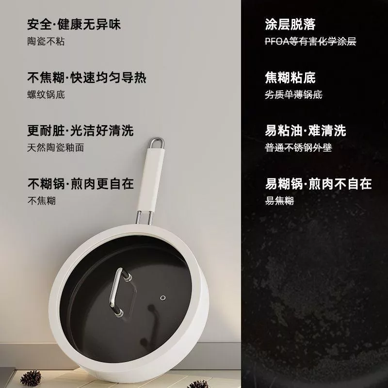 🍳【雙材質健康陶瓷不沾煎鍋】🔥