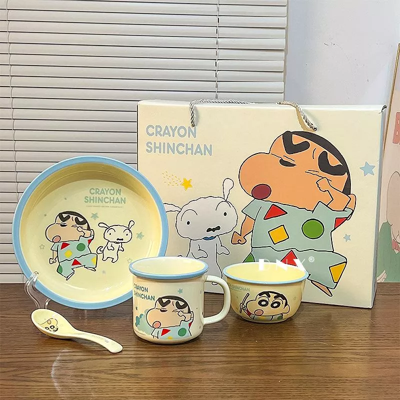 🍼 蠟筆小新陶瓷餐具五件套 🎨