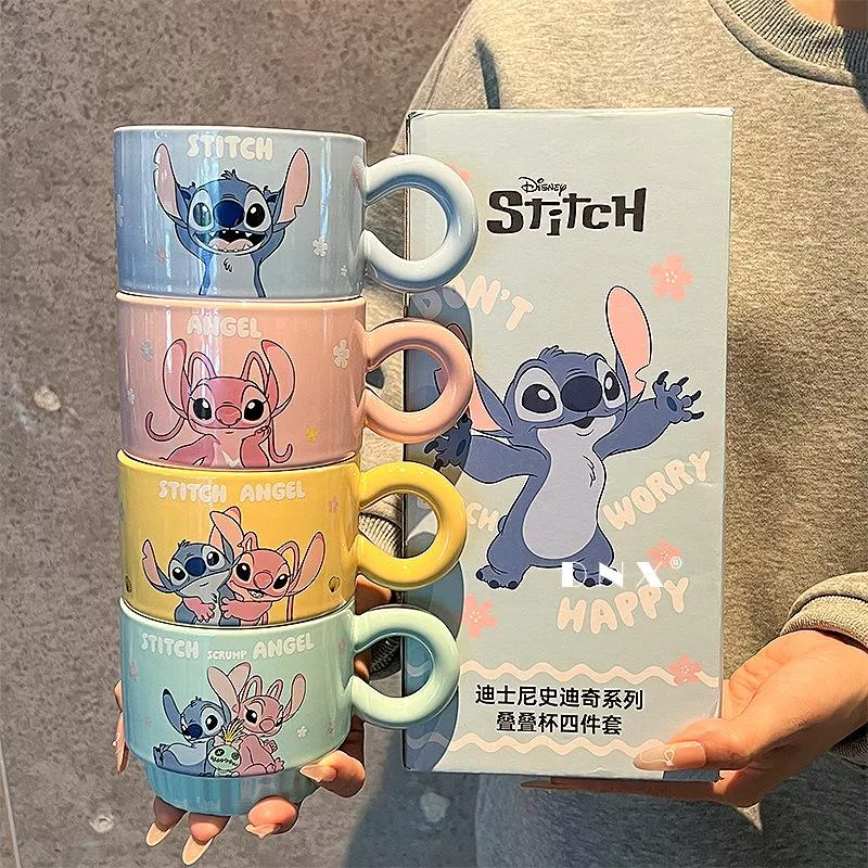 🌟 迪士尼史迪奇疊疊杯四件組 🧸