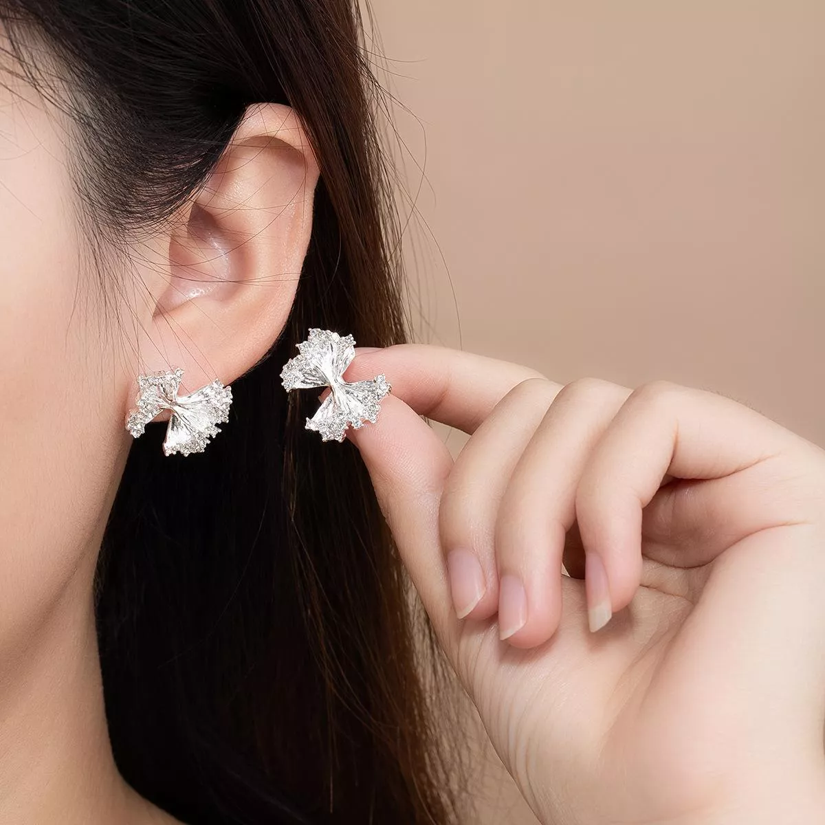 🌟歐美設計感・褶皺不規則蝴蝶結耳釘🌟