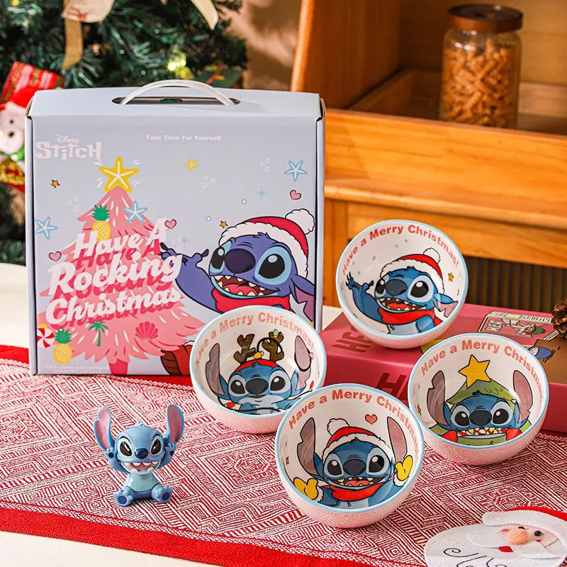 🎄 聖誕限定！史迪仔高顏值陶瓷飯碗套組 🎁✨