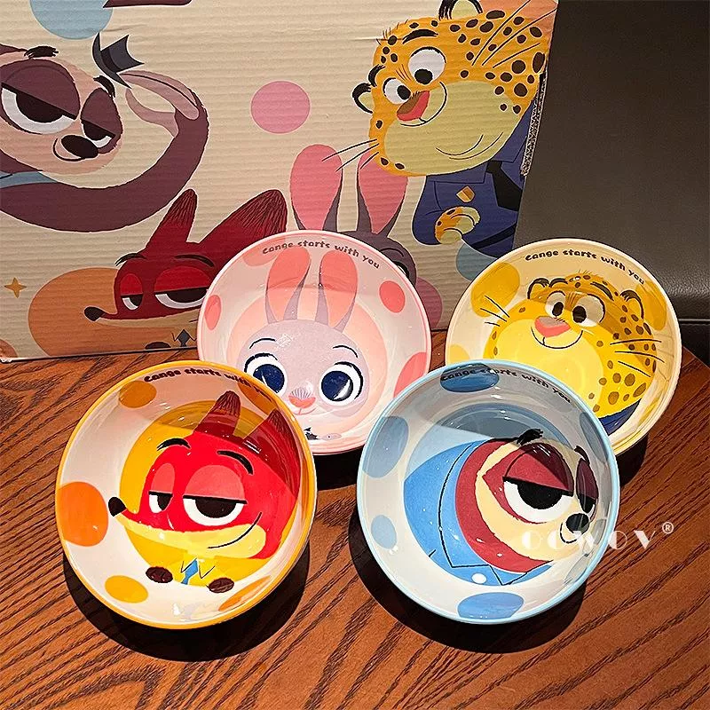 🐾 瘋狂動物城 釉下彩陶瓷高腳碗 4入禮盒組