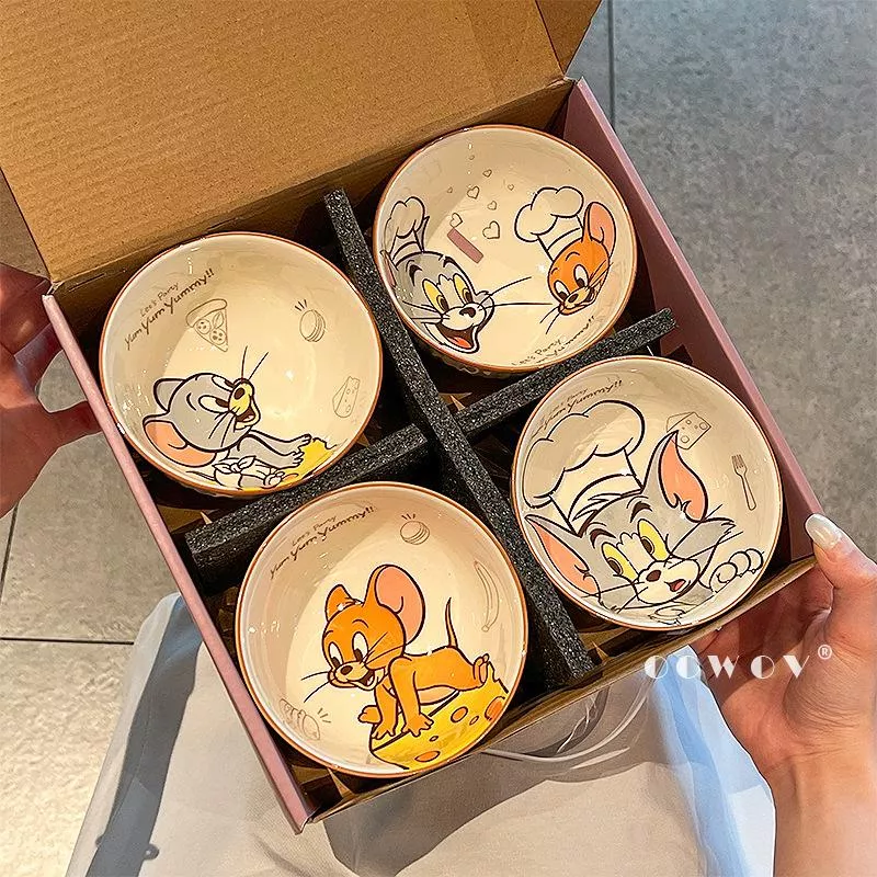 🐭 貓和老鼠陶瓷碗四入禮盒🍕