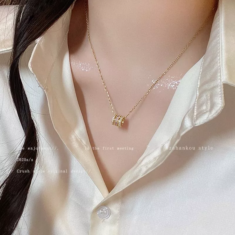 🎀小蠻腰微鑲鋯石項鍊（鈦鋼）
