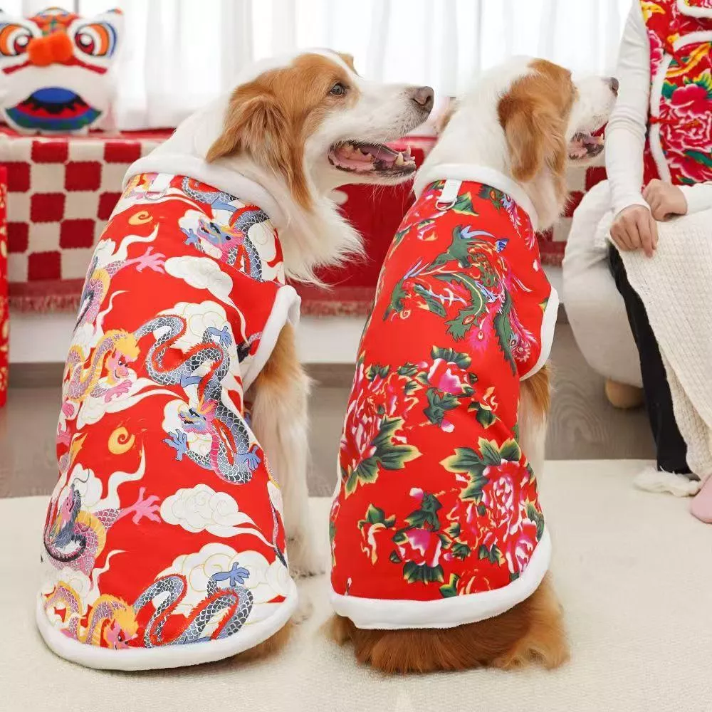 🐶寵物過年必備！超喜氣大花袄 / 大龍圖騰🐱