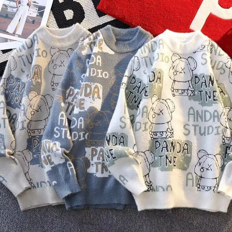 🎽 青少年秋冬仿水貂絨卡通毛衣