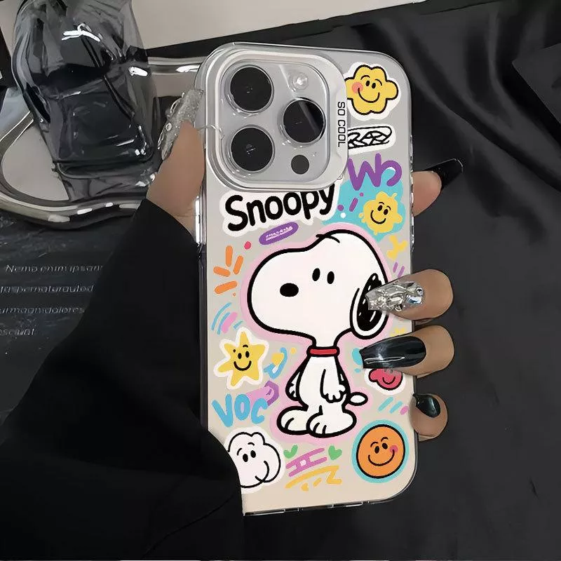 🎨彩銀殼白色史努比iPhone 手機殼