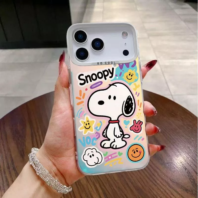 🎨彩銀殼鐳射史努比iPhone 手機殼