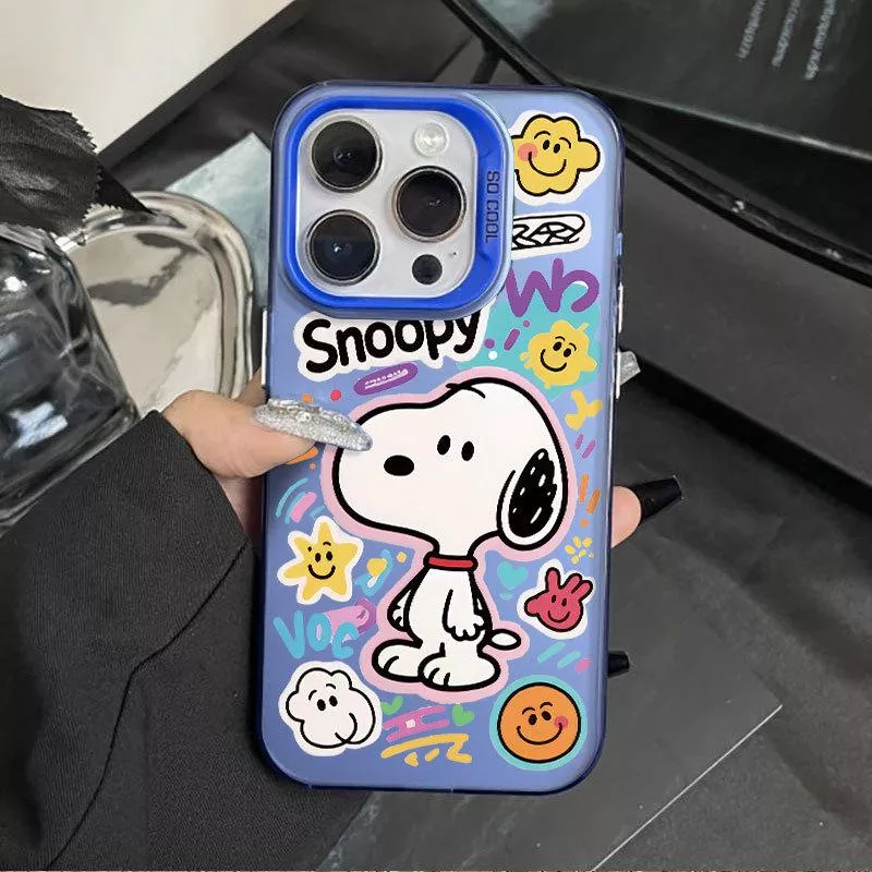 🎨彩銀殼藍色史努比iPhone 手機殼