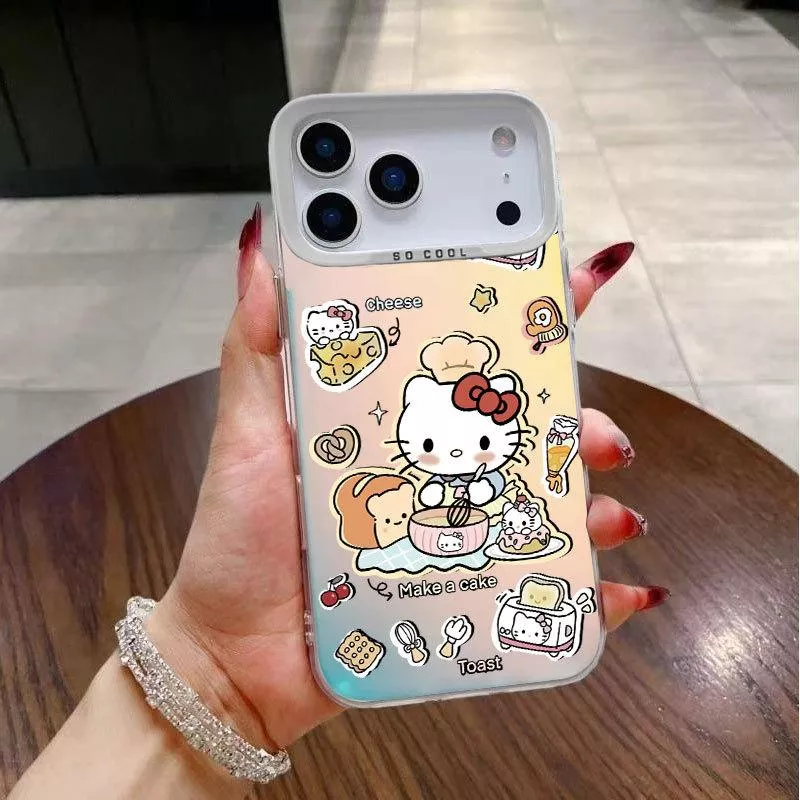 🎨彩銀殼鐳射廚師KT貓iPhone 手機殼
