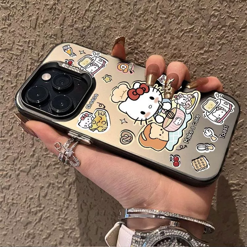 🎨彩銀殼黑色廚師KT貓iPhone 手機殼