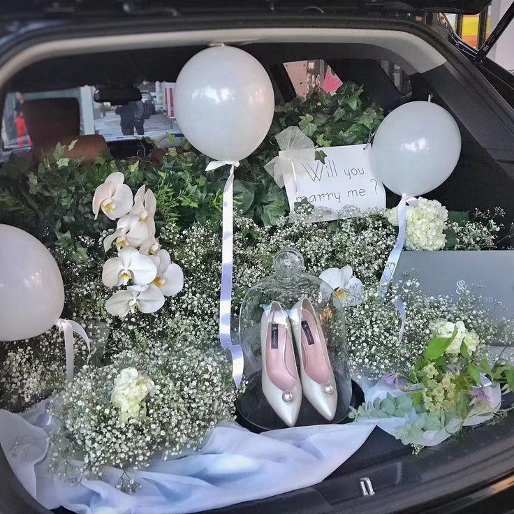 後車箱求婚-滿天星鮮花佈置MERRY ME?