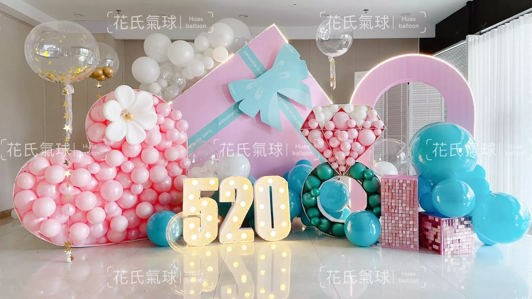 婚禮佈置-鑽石禮盒氣球佈置