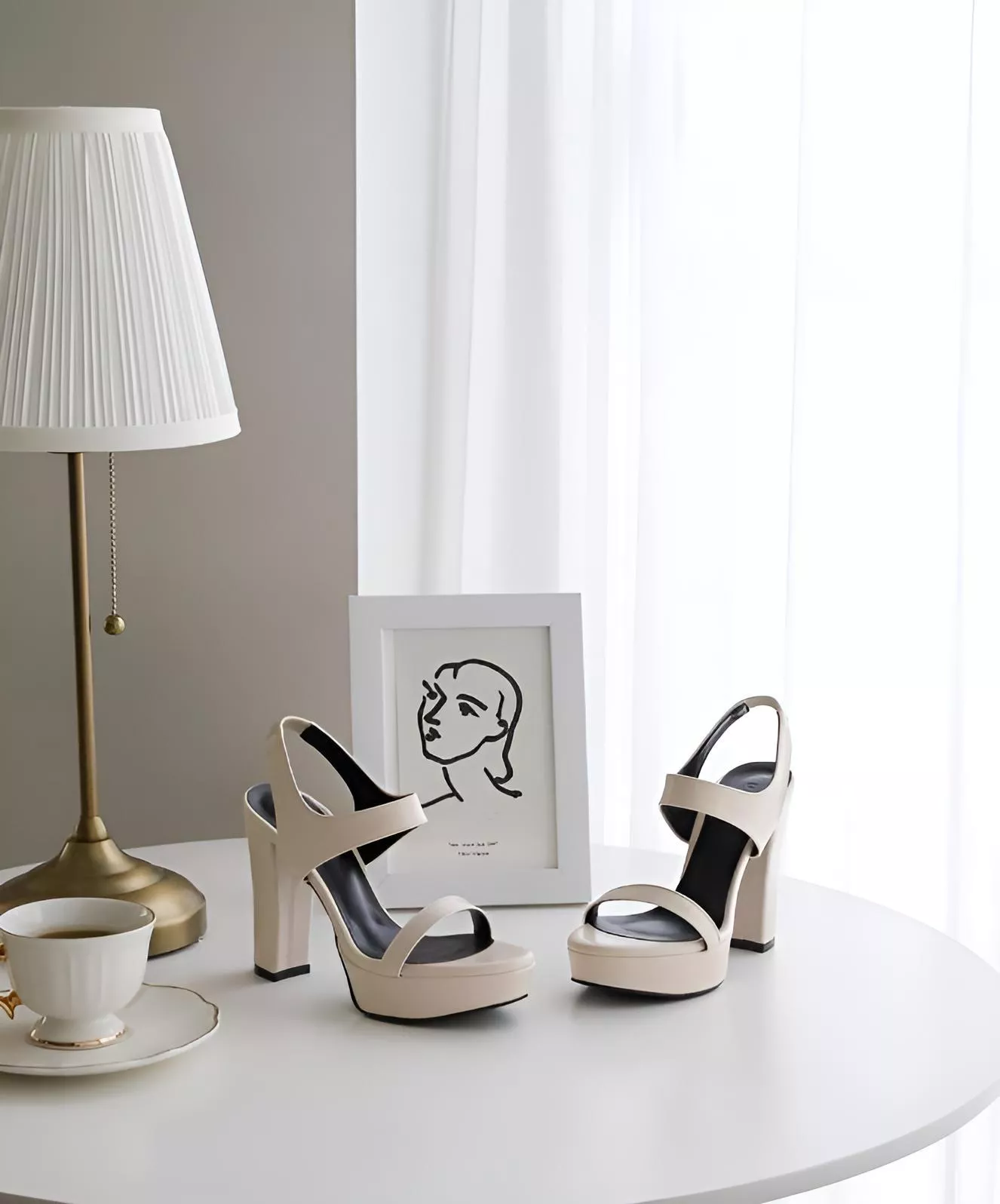 Gaboshi後綁帶粗跟鞋 韓國製