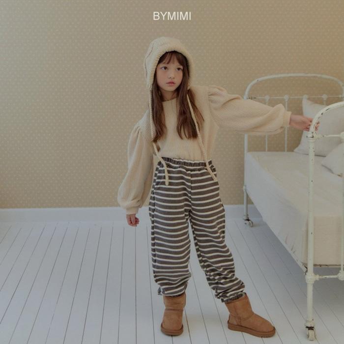 【90-140】BYMIMI 冬季商品 條紋縮口褲