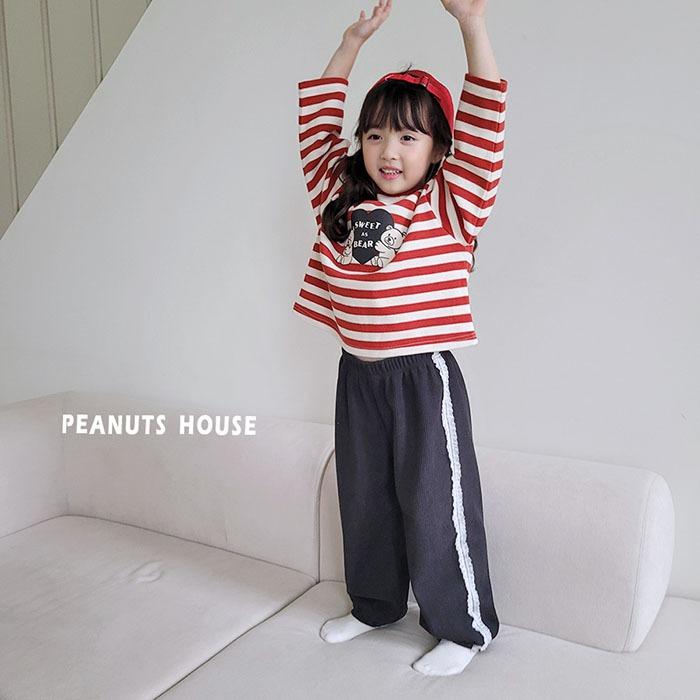 【90-140】PEANUTS 冬季商品 熊熊條紋上衣