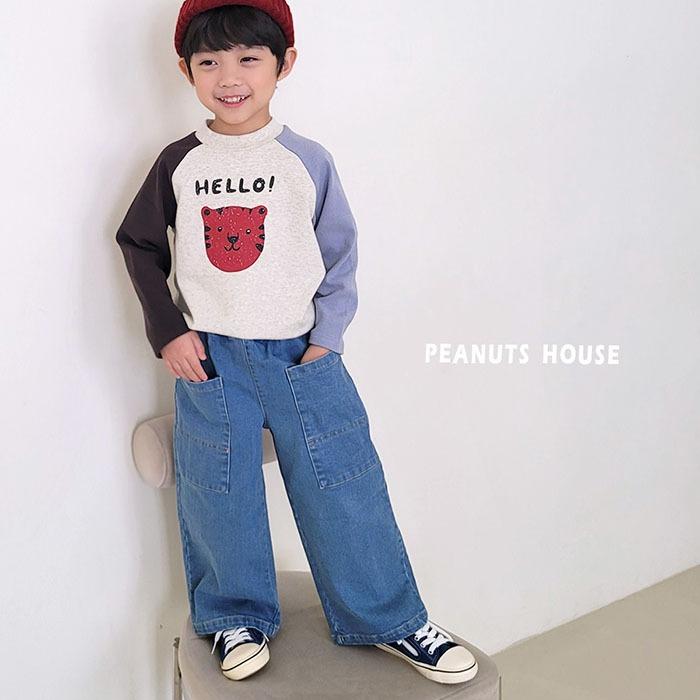 【90-140】PEANUTS 冬季商品 HELLO拼接上衣