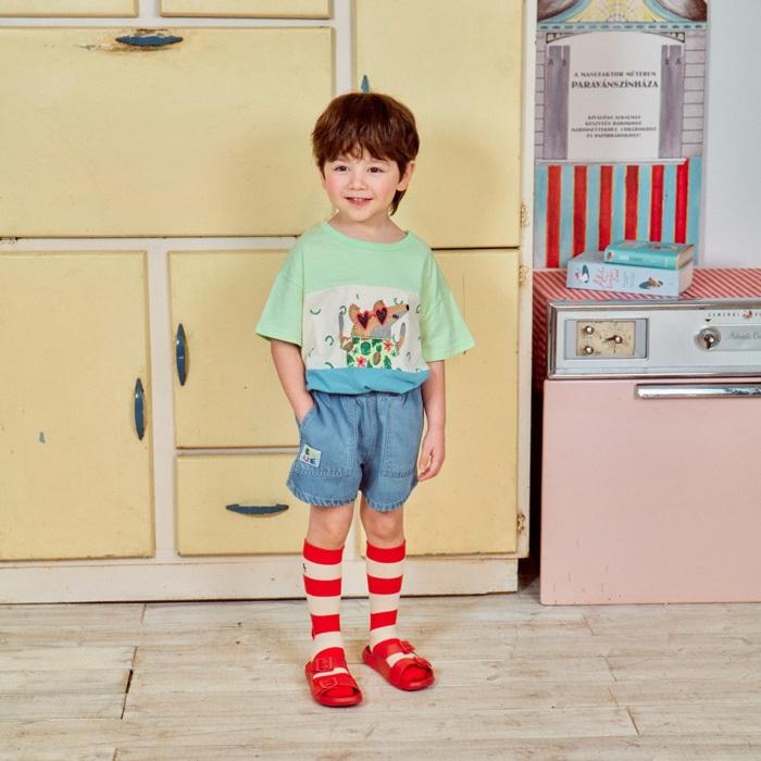 【80-133】韓國童裝 夏季商品 1STBLUE 牛仔短褲