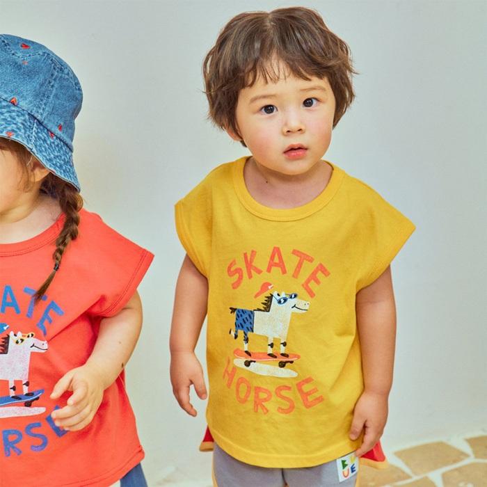 【80-133】韓國童裝 夏季商品 1STBLUE SKATE HORSE 背心