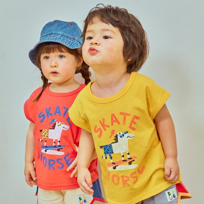 【80-133】韓國童裝 夏季商品 1STBLUE SKATE HORSE 背心