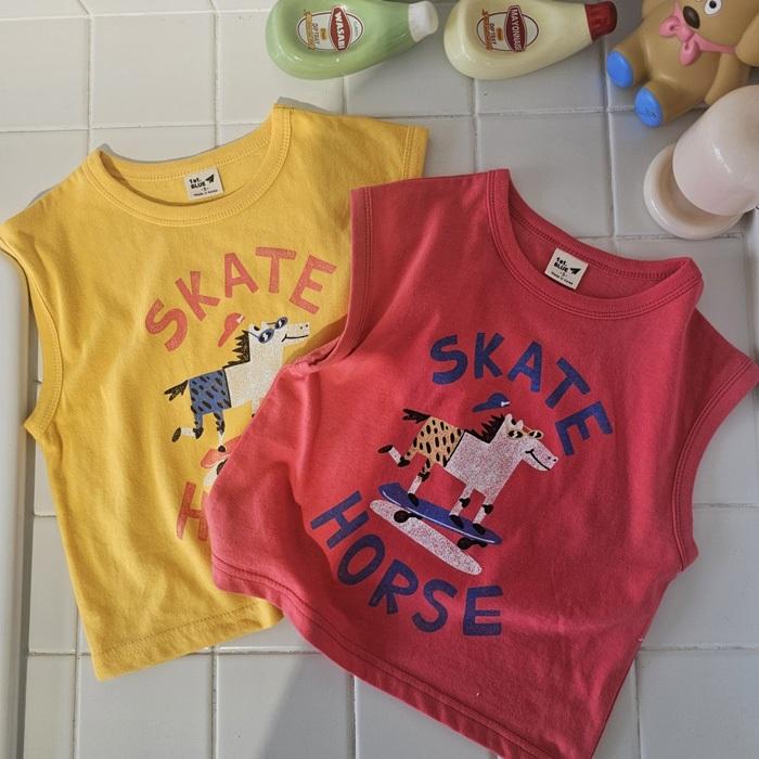 【80-133】韓國童裝 夏季商品 1STBLUE SKATE HORSE 背心