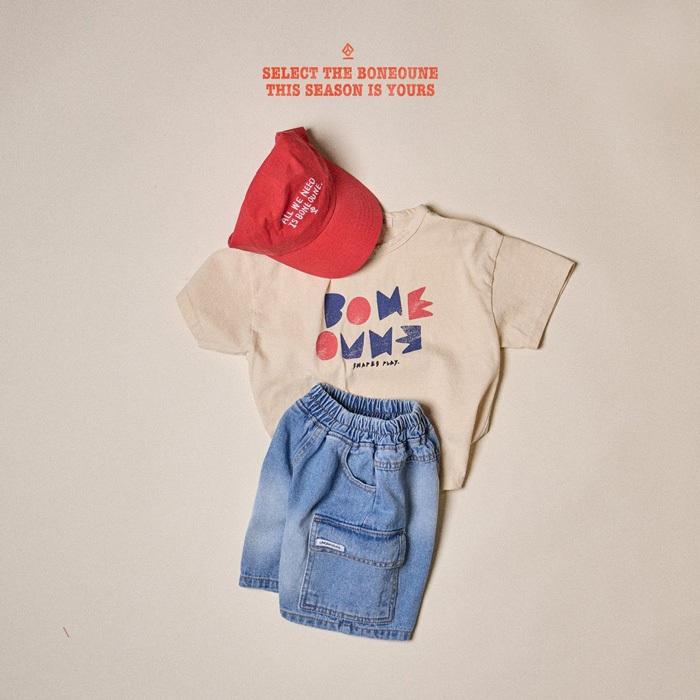 【90-155】韓國童裝 BONEOUNE 夏季商品 BONE方塊上衣