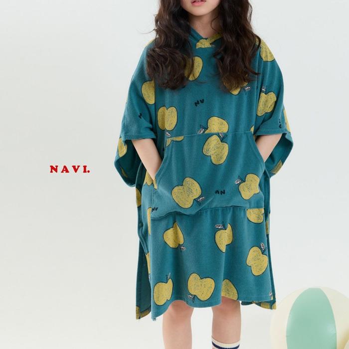 【90-155】韓國童裝 NAVI 夏季商品 NAVI 蘋果長版連帽上衣