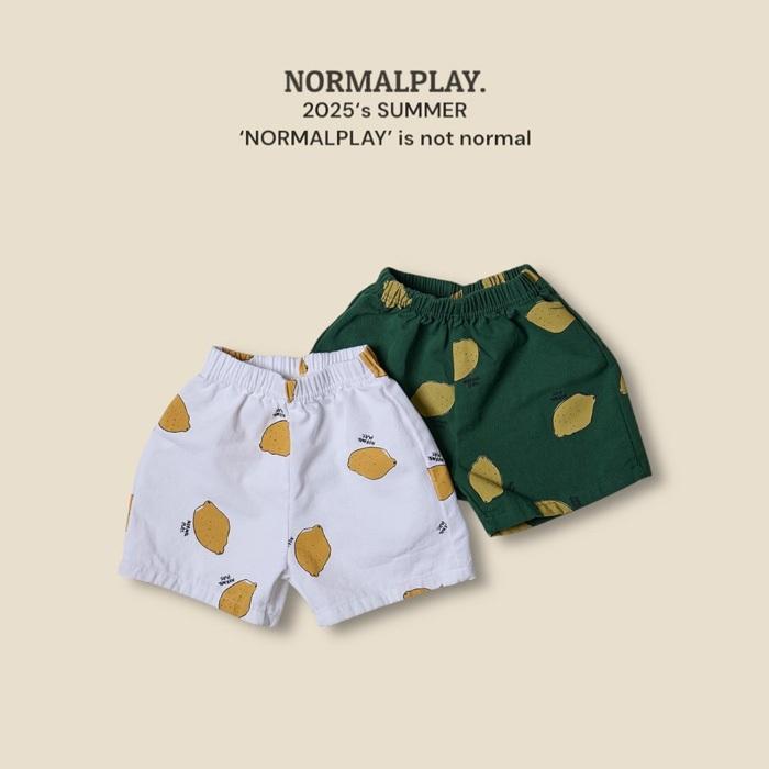 【80-120】韓國童裝 NORMALPLAY 夏季商品 檸檬滿版短褲
