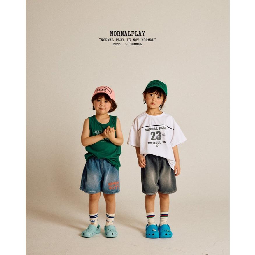 【80-120】韓國童裝 NORMALPLAY 夏季商品 刷白牛仔短褲