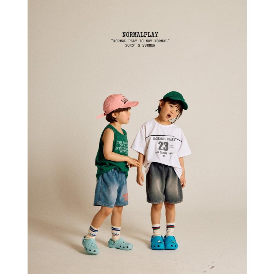 【80-120】韓國童裝 NORMALPLAY 夏季商品 刷白牛仔短褲