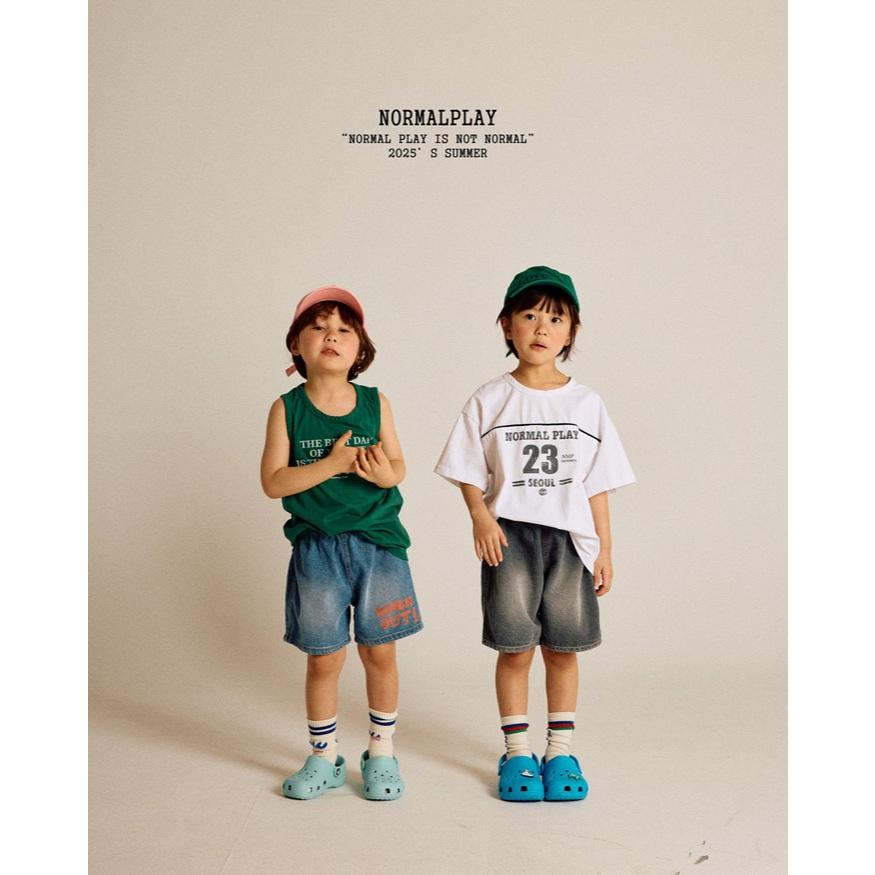 【80-120】韓國童裝 NORMALPLAY 夏季商品 刷白牛仔短褲