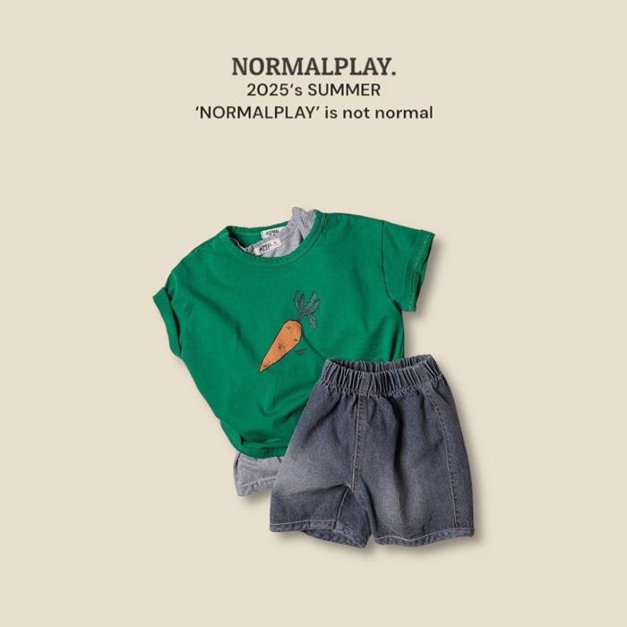 【80-120】韓國童裝 NORMALPLAY 夏季商品 刷白牛仔短褲